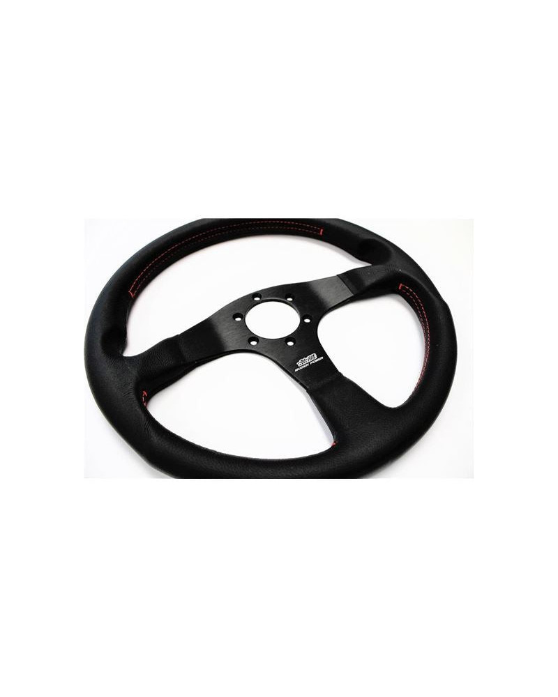 MUGEN RACING III STEERING WHEEL RED STITCHING - LEATHER : KYP Performance House