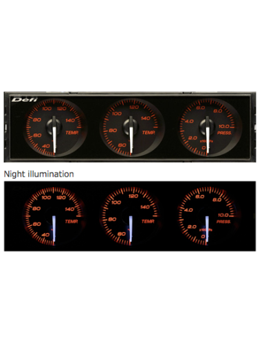 DEFI DIN-GAUGE 3 METER COMBINATION - RED WHITE : KYP Performance House