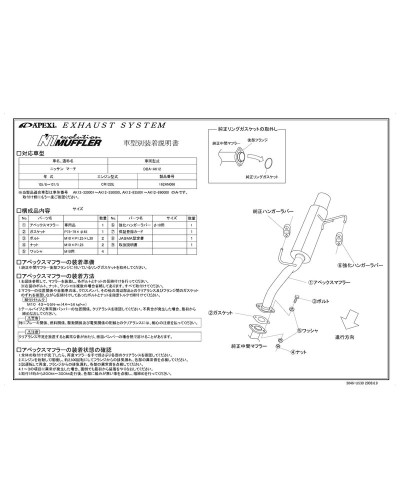 APEXI N1 Evolution Exhaust For NISSAN March AK12 (05/08-07/05) : KYP Performance House