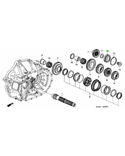 HONDA OEM K20 GEAR BOX SHAFT BEARING - OUTER CASING CIRCLIP/SNUT : KYP Performance house