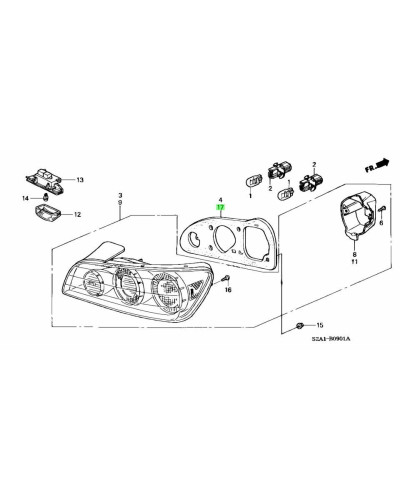 HONDA OEM S2000 AP2 LEFT TAIL LIGHT GASKET : KYP Performance house