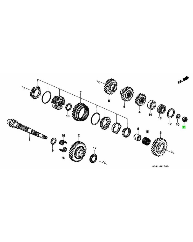 HONDA OEM B SERIES TRANSMISSION COUNTER SHAFT NUT (23MM) B16 B18 : KYP Performance house