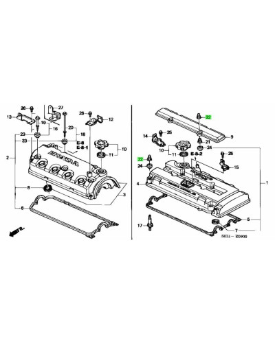 Honda OEM Chrome Valve Cover Dome Nut : KYP Performance house