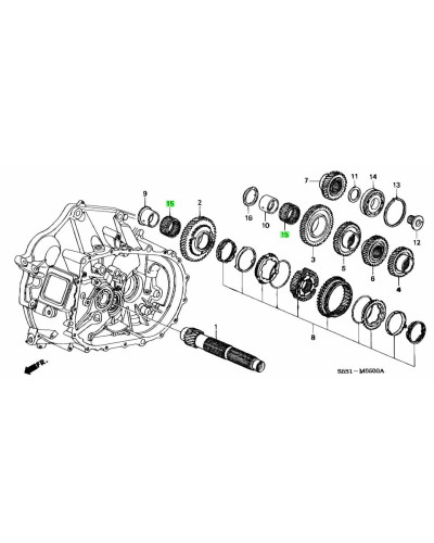 HONDA OEM K SERIES GEAR BOX NEEDLE BEARING COUNTER SHAFT : KYP Performance house