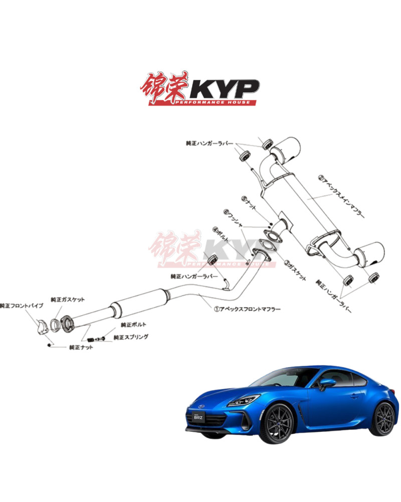 APEXI RACING SPORTS EVOLUTION EXTREME RSX EXHASUT MUFFLER FOR SUBARU BRZ ZD8 TOYOTA GR86 ZN8 FA24 (Catback) : KYP Performance Ho