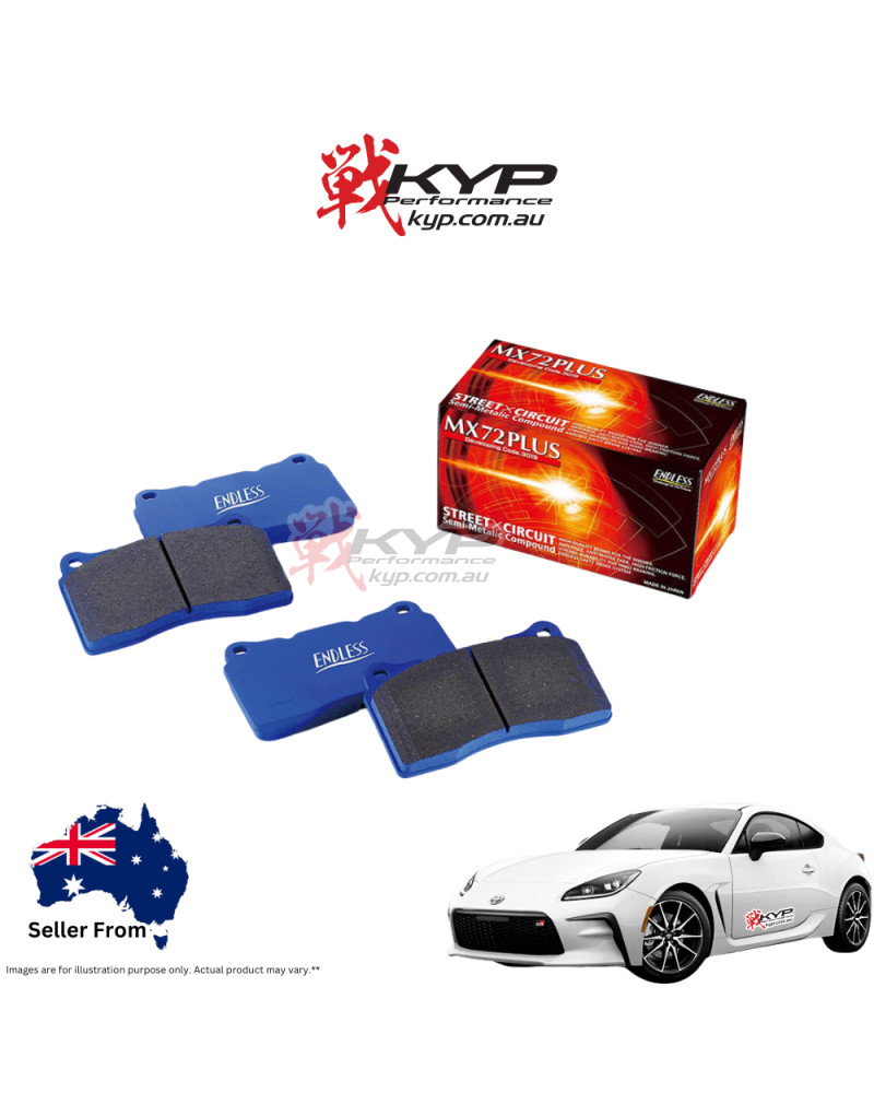 ENDLESS MX72 PLUS BRAKE PAD REAR FOR 86 ZN6 (GTS)GR86 ZN8 BRZ ZD6 ZD8: KYP Performance House