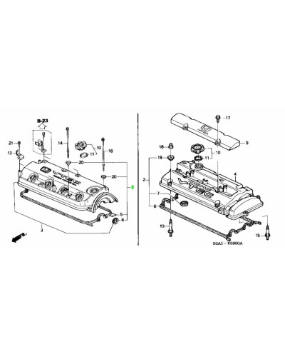 HONDA OEM HEAD GASKET COVER SET - 12030-P0A-000 : KYP PERFORMANCE HOUSE