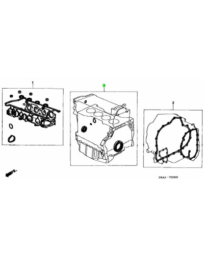 HONDA OEM LOWER BLOCK GASKET KIT - 06114-RBB-E04 : KYP PERFORMANCE HOUSE