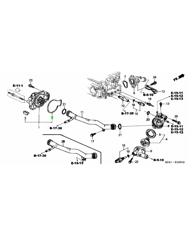 HONDA OEM WATER PUMP GASKET - 19222-P13-300 : KYP PERFORMANCE HOUSE