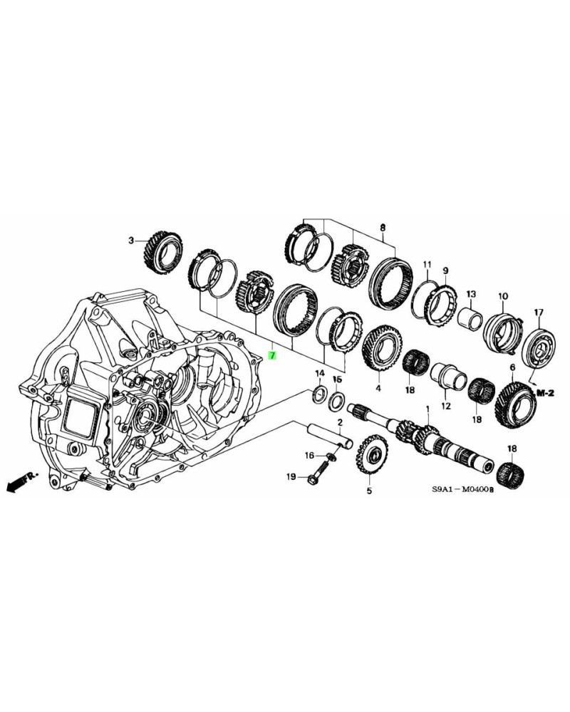 HONDA OEM SYNCHRONIZER (3-4) SLEEVE SET - 23623-PPS-305 : KYP PERFORMANCE HOUSE