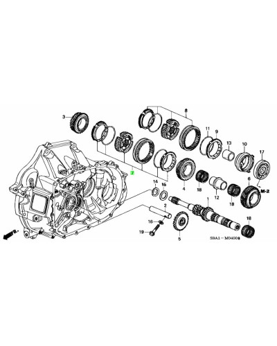 HONDA OEM SYNCHRONIZER (3-4) SLEEVE SET - 23623-PPS-305 : KYP PERFORMANCE HOUSE