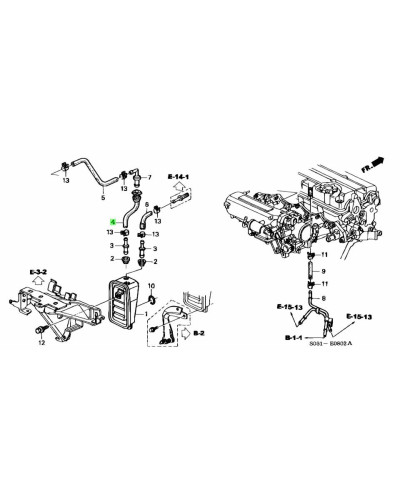 HONDA OEM PCV TUBE A - 11855-P30-000 : KYP PERFORMANCE HOUSE