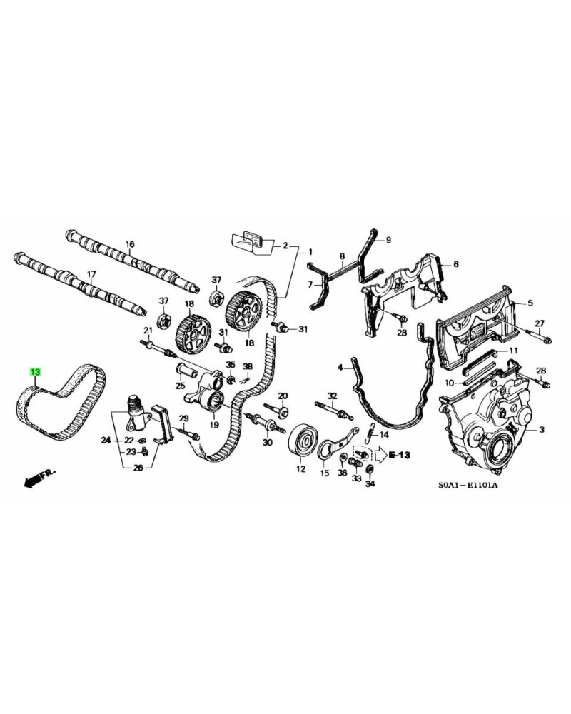 HONDA OEM BALANCER TIMING BELT - 13405-PT0-004 : KYP PERFORMANCE HOUSE