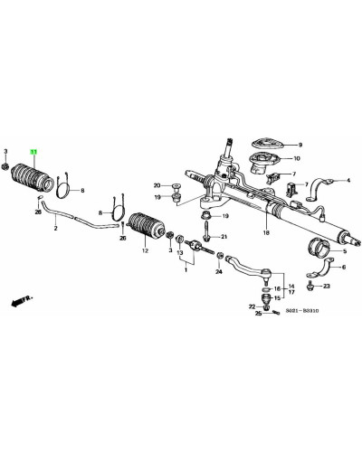 HONDA OEM TIE ROD DUST SEAL COMP - 53534-SR3-N52 : KYP PERFORMANCE HOUSE