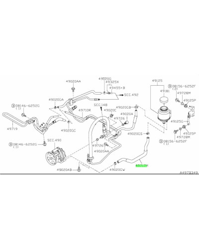 NISSAN OEM SUCTION POWER STEERING HOSE ASSEMBLY - 49717-AA500 : KYP PERFORMANCE HOUSE