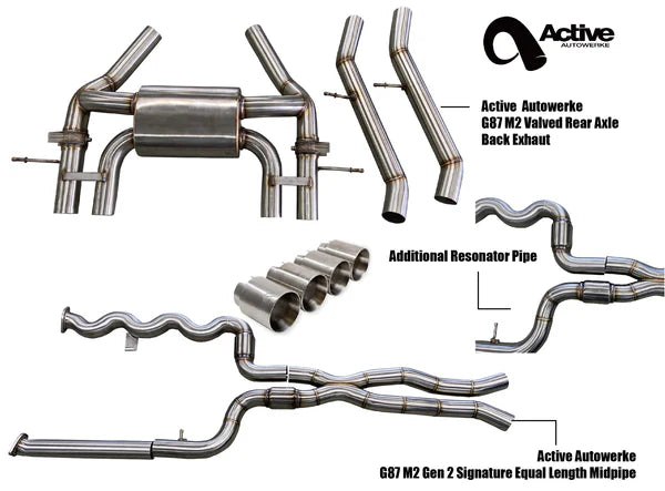 Active Autowerke G87 M2 Exhaust Bundle Equal Length Resonated