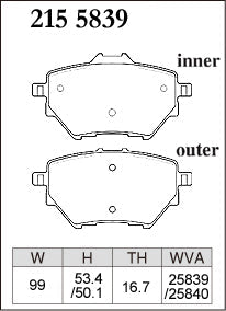 DIXCEL Rear Brake Pads – Peugeot 308 GTi 270 (T9)