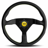 MOMO Montecarlo Black Leather With Yellow Stitching 350mm Steering Wheel - 11111785BKYER