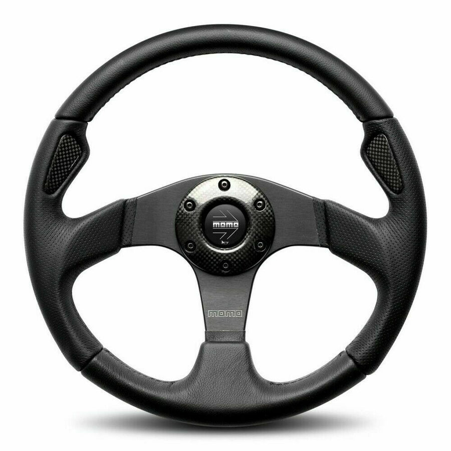 MOMO JET Black Leather 350mm Steering Wheel