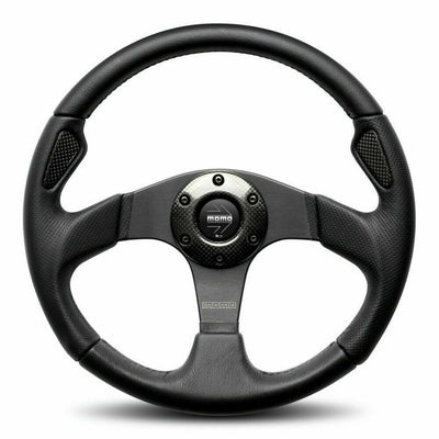 MOMO JET Black Leather 350mm Steering Wheel