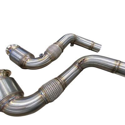 Active Autowerke S63/N63 Downpipes w Active A-flow Cats – X5M / X6M / X5 / X6