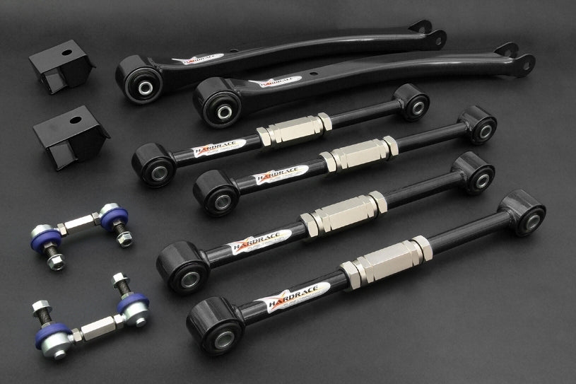 Hardrace HARDENED RUBBER REAR ADJUSTABLE ARM SET BLACK (TRAILING/LATERAL) SUBARU IMPREZA WRX GC/GF/GM 92-00, GD/GG 01-06, STI GV/GF/GM 92-00, STI GD/GG 01-06,