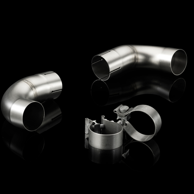 Akrapovic Link Pipe Set (SS) to Mount Tips on Stock Set (SS) for VW Mk6 GTI