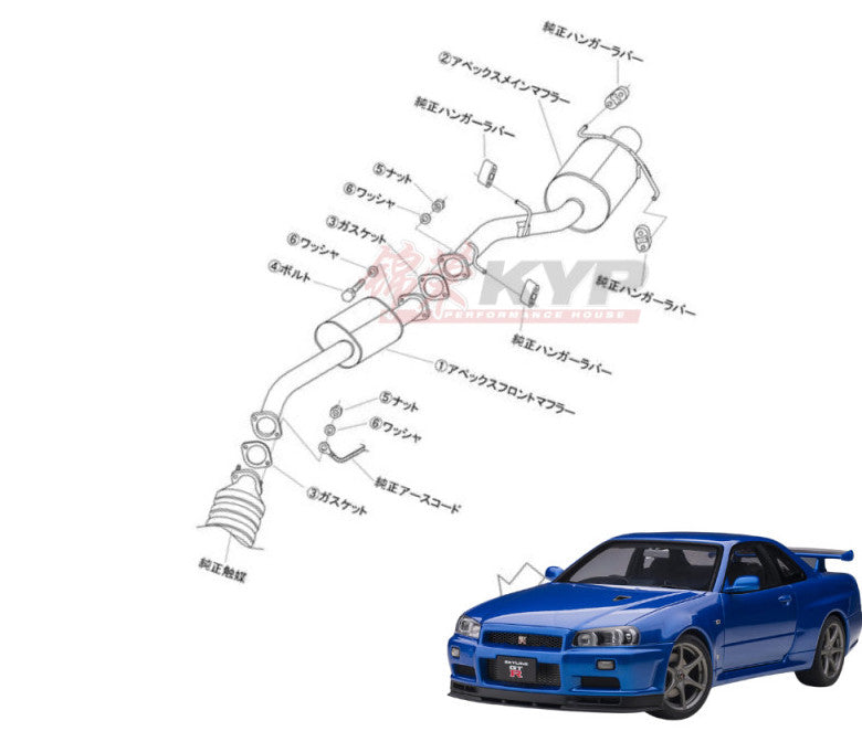 APEXi - Hybrid Megaphone Evolution (Catback) - Nissan Skyline GTT 4-Door ER34 (1998-2002 )