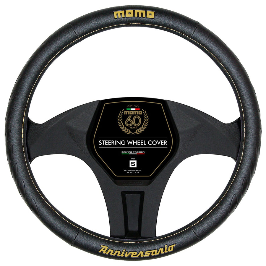 MOMO Anniversario Steering Wheel Cover Black/Gold (M)