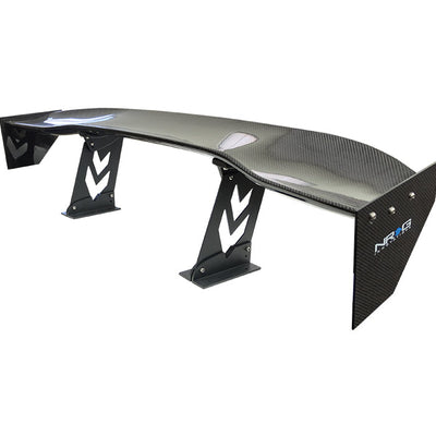 NRG Carbon Fibre Adjustable Wing - 59" w/Arrow Pedestals, Large End Plates