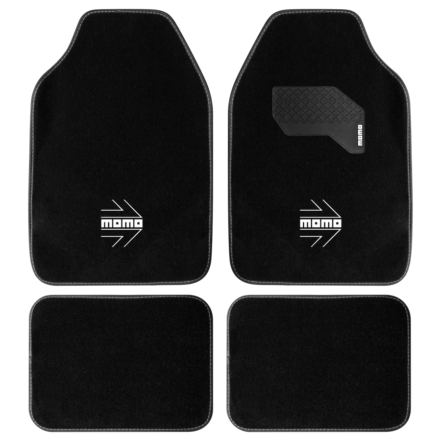 MOMO Arrow Floor Mats Black/White (Set of 4)