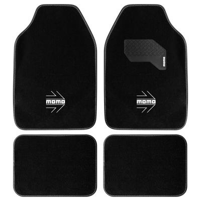 MOMO Arrow Floor Mats Black/White (Set of 4)