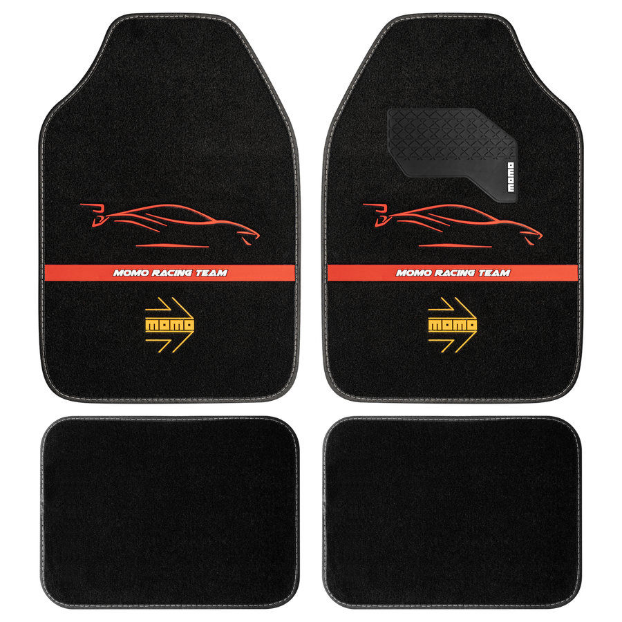 MOMO Racing Floor Mats Black/Red (Set of 4)