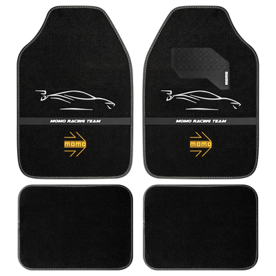 MOMO Racing Floor Mats Black/White (Set of 4)