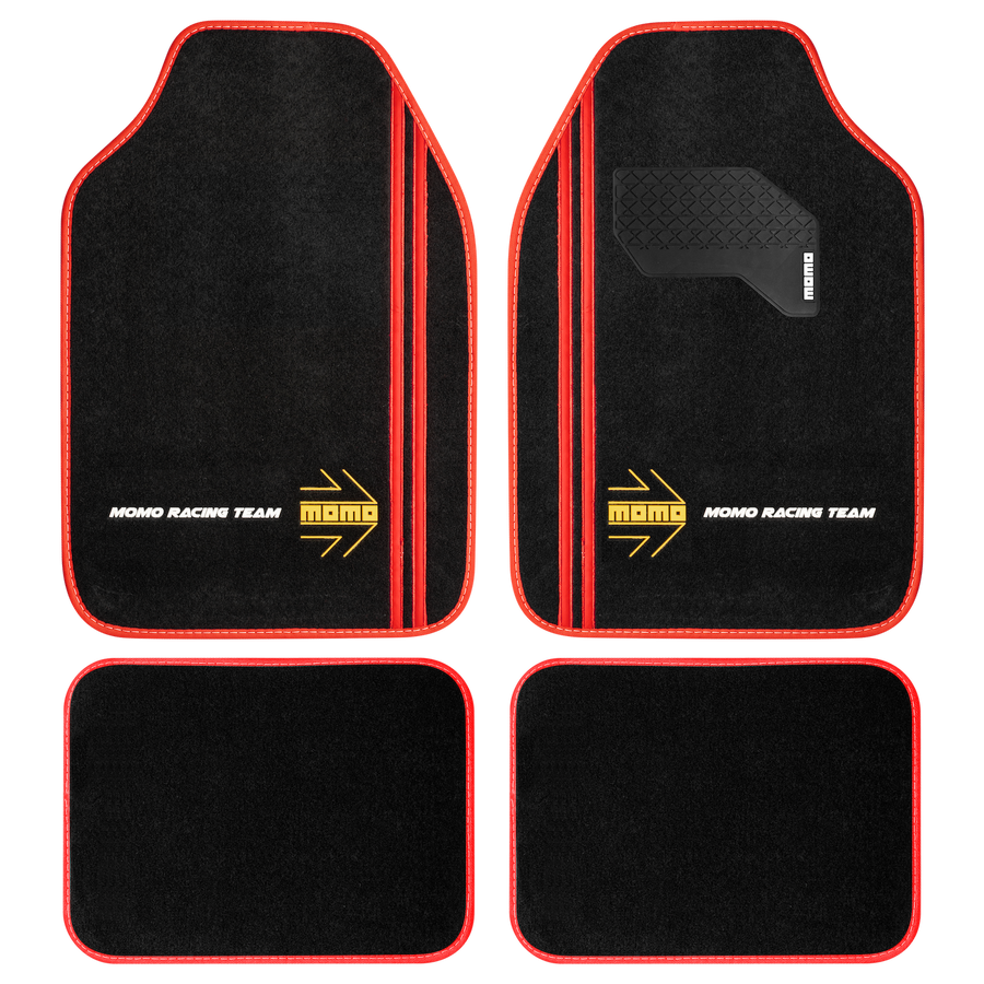 MOMO Sport Floor Mats Black/Red (Set of 4)