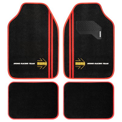 MOMO Sport Floor Mats Black/Red (Set of 4)