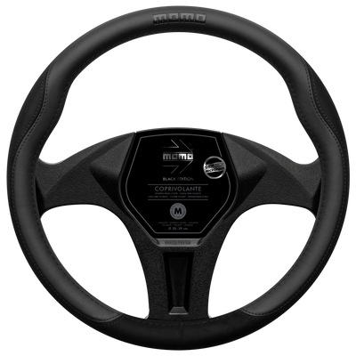 MOMO Comfort Microfibre Black Edition Steering Wheel Cover (M)