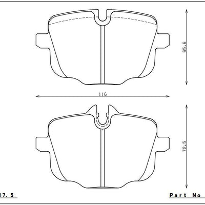 Endless MX72 Ewig Rear Brake Pads Type MX72 - BMW M2 G87 M3 G80 M4 G82 G83 EIP217MX72