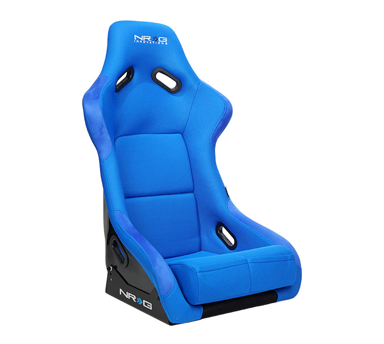 NRG FRP Race Bucket Seat Large - Black Shell/Blue Cloth