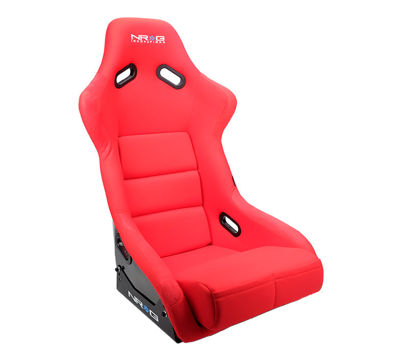 NRG FRP Race Bucket Seat Large - Black Shell/Red Cloth