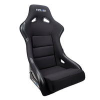NRG FRP Race Bucket Seat Large - Black Shell/Black Cloth w/Leather Bolsters