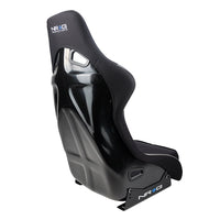 NRG FRP Race Bucket Seat Large - Black Shell/Black Cloth w/Leather Bolsters