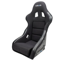 NRG FRP Race Deep Bucket Seat Medium - Black Shell/Black Cloth w/Leather Bolsters