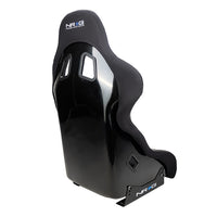 NRG FRP Race Deep Bucket Seat Medium - Black Shell/Black Cloth w/Leather Bolsters