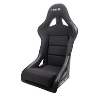 NRG FRP Race Bucket Seat Small - Black Shell/Black Cloth w/Leather Bolsters