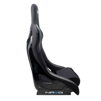 NRG FRP Race Bucket Seat Small - Black Shell/Black Cloth w/Leather Bolsters