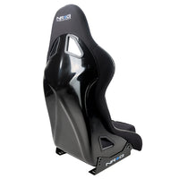 NRG FRP Race Bucket Seat Small - Black Shell/Black Cloth w/Leather Bolsters