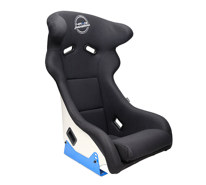 NRG FRP Race Deep Bucket Halo Seat Large - White Shell/Black Cloth