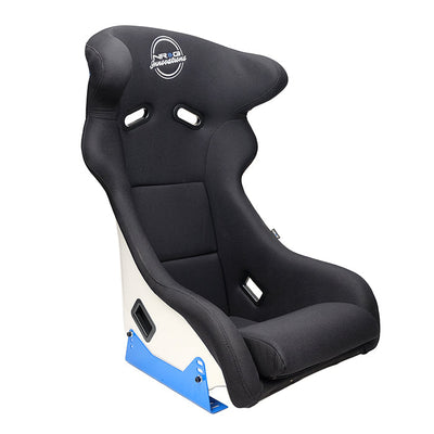 NRG FRP Race Deep Bucket Halo Seat Large - White Shell/Black Cloth
