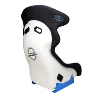 NRG FRP Race Deep Bucket Halo Seat Large - White Shell/Black Cloth